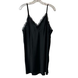 Victoria’s Secret Satin Lace Slip Black Size L New